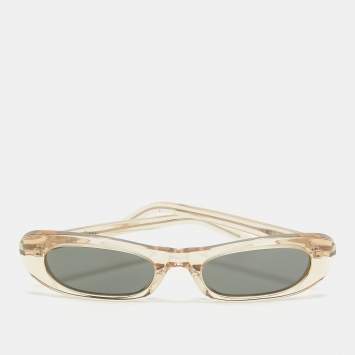 Pre Owned Saint Laurent Black/Beige SL557 Oval Sunglasses