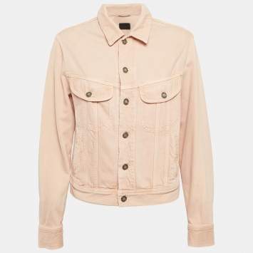 Pre Owned Saint Laurent Paris Pink Denim Button Front Jacket XS