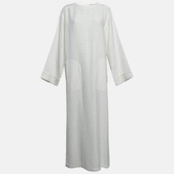 Pre Owned Saint Laurent White Linen Blend Long Tent Dress XL