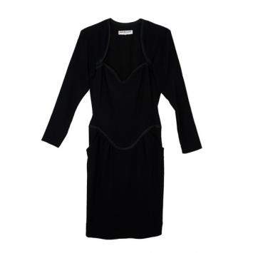 Pre Owned Saint Laurent Paris Black Stretch Long Sleeve Dress M