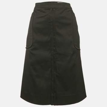Saint Laurent Paris Black Cotton Short Skirt L