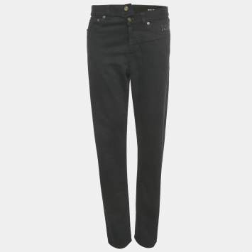 Pre Owned Saint Laurent Black Denim Crossover Slim Fit Jeans M Waist 29"  