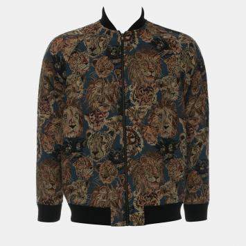 Pre Owned Saint Laurent Paris King of Beasts Baseball Jacket