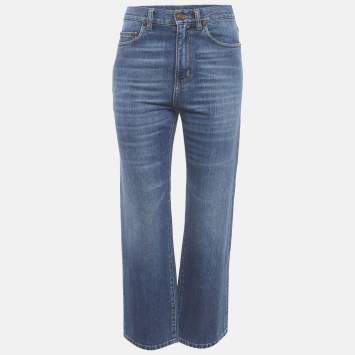 مملوكة مسبقًا Saint Laurent Paris Blue Denim Straight Fit Jeans S/Waist 27"