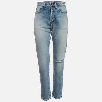 Pre Owned Saint Laurent Blue Denim Santa Monica Jeans S/Waist 26"