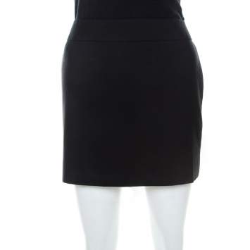 Pre Owned Saint Laurent Paris Black Wool Silk Lined Mini Skirt M
