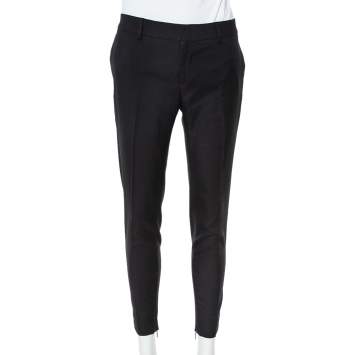 Pre Owned Saint Laurent Paris Black Wool Tailored Trousers S