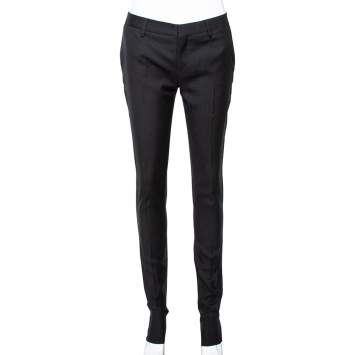 Pre Owned Saint Laurent Paris Black Wool Tailored Trousers S