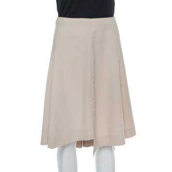 Saint Laurent Paris Ecru Wool Asymmetrical Short Skirt L