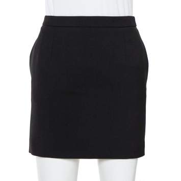 Pre Owned Saint Laurent Paris Black Wool Mini Skirt S