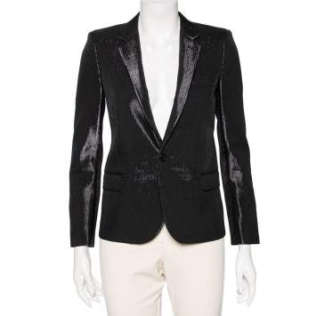 Pre Owned Saint Laurent Black Lurex Single Breasted Blazer S