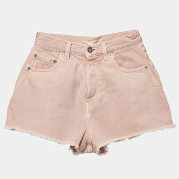 Saint Laurent Vintage Pink Denim Shorts S Waist 24"