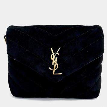 Pre Owned Saint Laurent Paris Black Suede Loulou Toy Crossbody Bag 