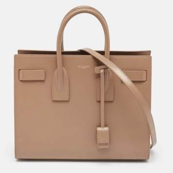 Saint Laurent Beige Leather Small Classic Sac De Jour Tote