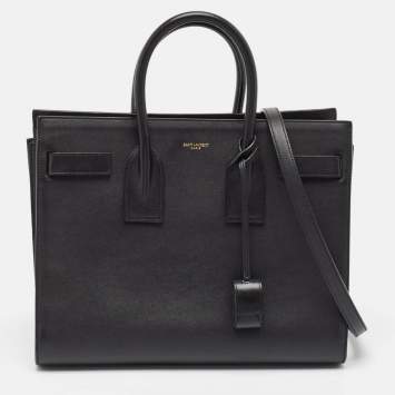Pre Owned Saint Laurent Black Leather Small Classic Sac De Jour Tote