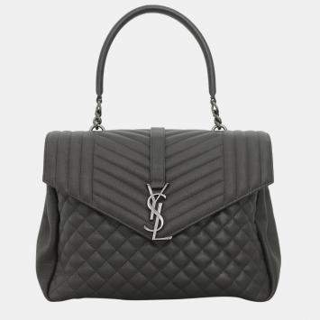 Saint Laurent Dark Grey Monogram College Bag