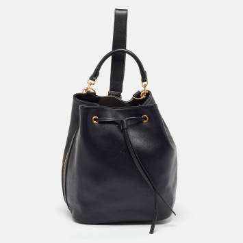 Saint Laurent Black Leather Emmanuelle Bucket Bag