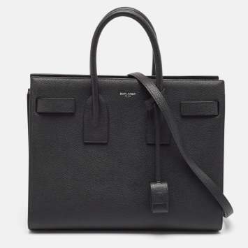 Pre Owned Saint Laurent Black Leather Small Classic Sac De Jour Tote