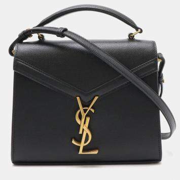 Saint Laurent Paris Leather Black Cassandra Handbag