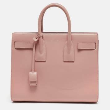 Pre Owned Saint Laurent Dusty Pink Leather Small Classic Sac De Jour Tote