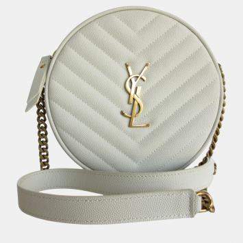 Saint Laurent Ivory Leather Shoulder Bag