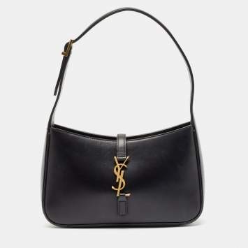 Pre Owned Saint Laurent Black Leather LE 5 À 7 Shoulder Bag