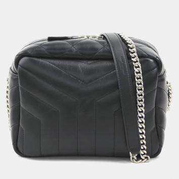 Saint Laurent Black Leather Lulu Shoulder Bag