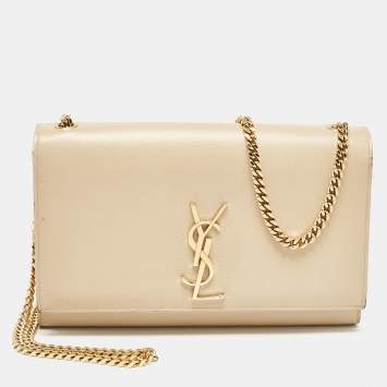 Pre Owned Saint Laurent Beige Leather Medium Kate Shoulder Bag