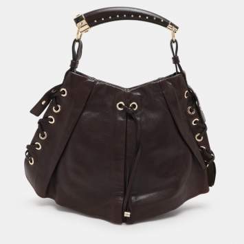Pre Owned Saint Laurent Paris Brown Leather Mombasa Hobo