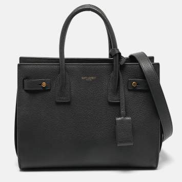 Pre Owned Saint Laurent Grey Leather Baby Classic Sac De Jour Tote