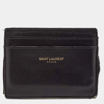 Saint Laurent Black Leather Card Case