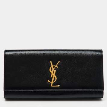 Saint Laurent Black Patent Leather Kate Clutch
