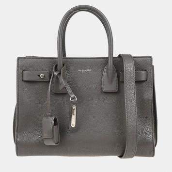 Saint Laurent Paris Sac de Jour Gray Calfskin Leather Tote Bag