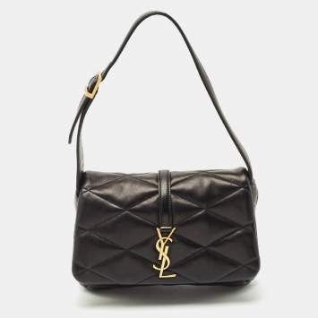Saint Laurent Black Diamond Quilt Leather Le 57 Flap Hobo
