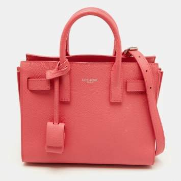 Saint Laurent Pink Leather Nano Classic Sac De Jour Tote