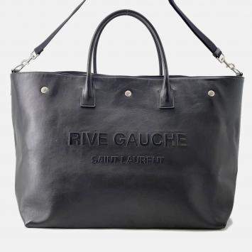 Saint Laurent Paris Rive Gauche Tote Bag Black Leather