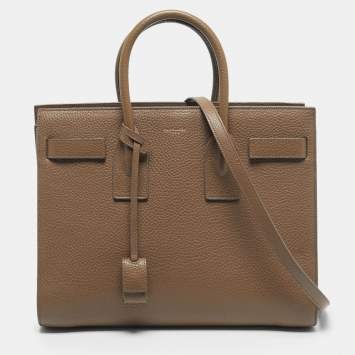 Pre Owned Saint Laurent Brown Leather Small Classic Sac De Jour Tote