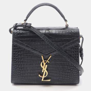 Pre Owned Saint Laurent Cassandra Handbag Leather Black