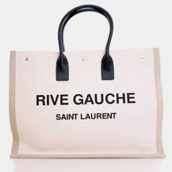 Pre Owned Saint Laurent Large Canvas Rive Gauche Tote