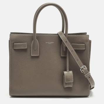 Pre Owned حقيبة سان لوران بيبي ساك دو جور كلاسيك جلد بيج داكن