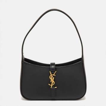 Pre Owned Saint Laurent Black Leather Mini LE 5 À 7 Shoulder Bag