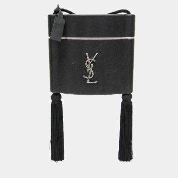 مملوكة مسبقًا Yves Saint Laurent Opium Leather Shoulder Bag Black