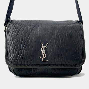 Pre Owned Saint Laurent Paris Niki Shoulder Bag Black Leather Size Small