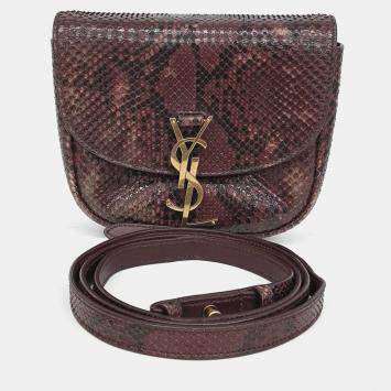 Pre Owned Saint Laurent Paris Burgundy Patent Leather Kaia Small Satchel Bag