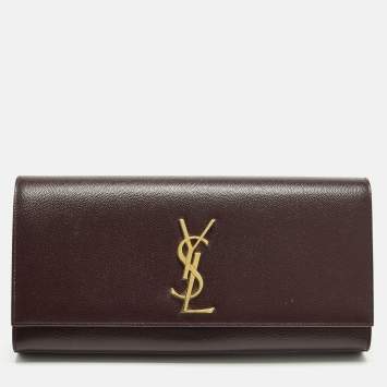 Pre Owned حقيبة كلتش سان لوران كاساندرا جلد فوشيا