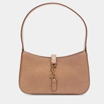 Pre Owned Saint Laurent Paris Brown Mini Smooth Calfskin Le 5 a 7 Hobo