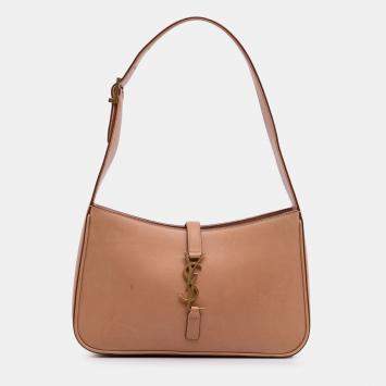 Pre Owned Saint Laurent Paris Brown Smooth Calfskin Le 5 a 7 Shoulder Bag