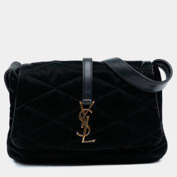 مملوكة مسبقًا Saint Laurent Paris Black Quilted Satin Le 57 Shoulder Bag