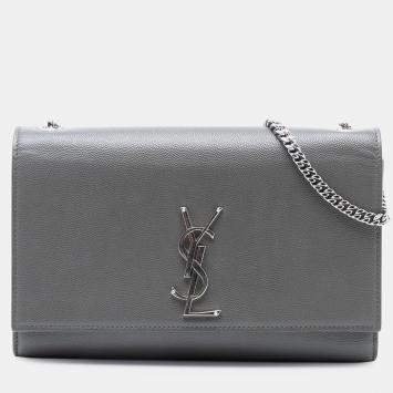 مملوكة مسبقًا Saint Laurent Paris Medium Grain De Poudre Monogram Kate Crossbody