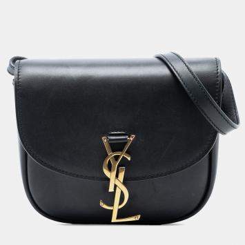 مملوكة مسبقًا Saint Laurent Paris Black Small Leather Monogram Kaia Crossbody